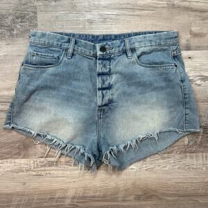 BLANKNYC Denim Cutoff Shorts Light Wash Raw Hem High Rise 29